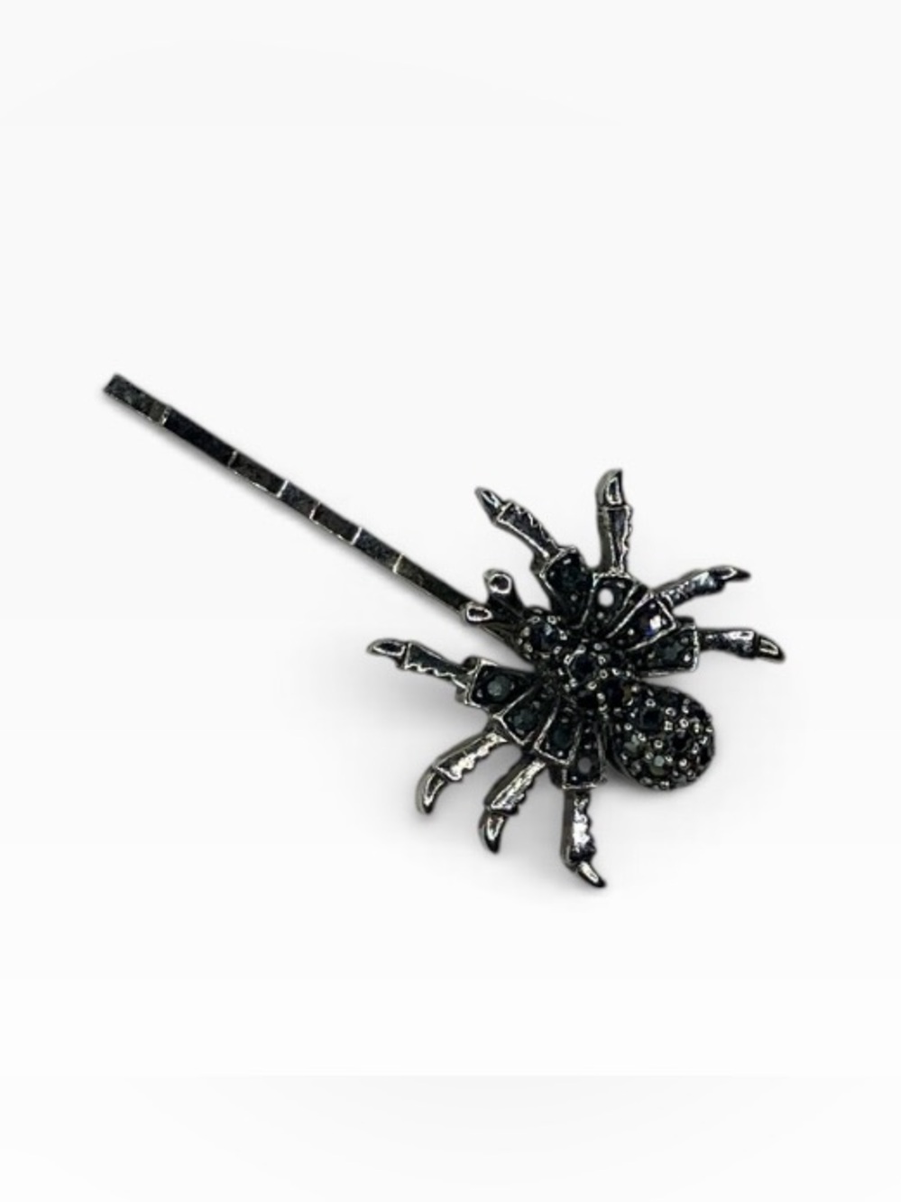Alt Gothic Spider Rhinestone Hair Pin Clip Barrette McBling Goth Halloween Punk